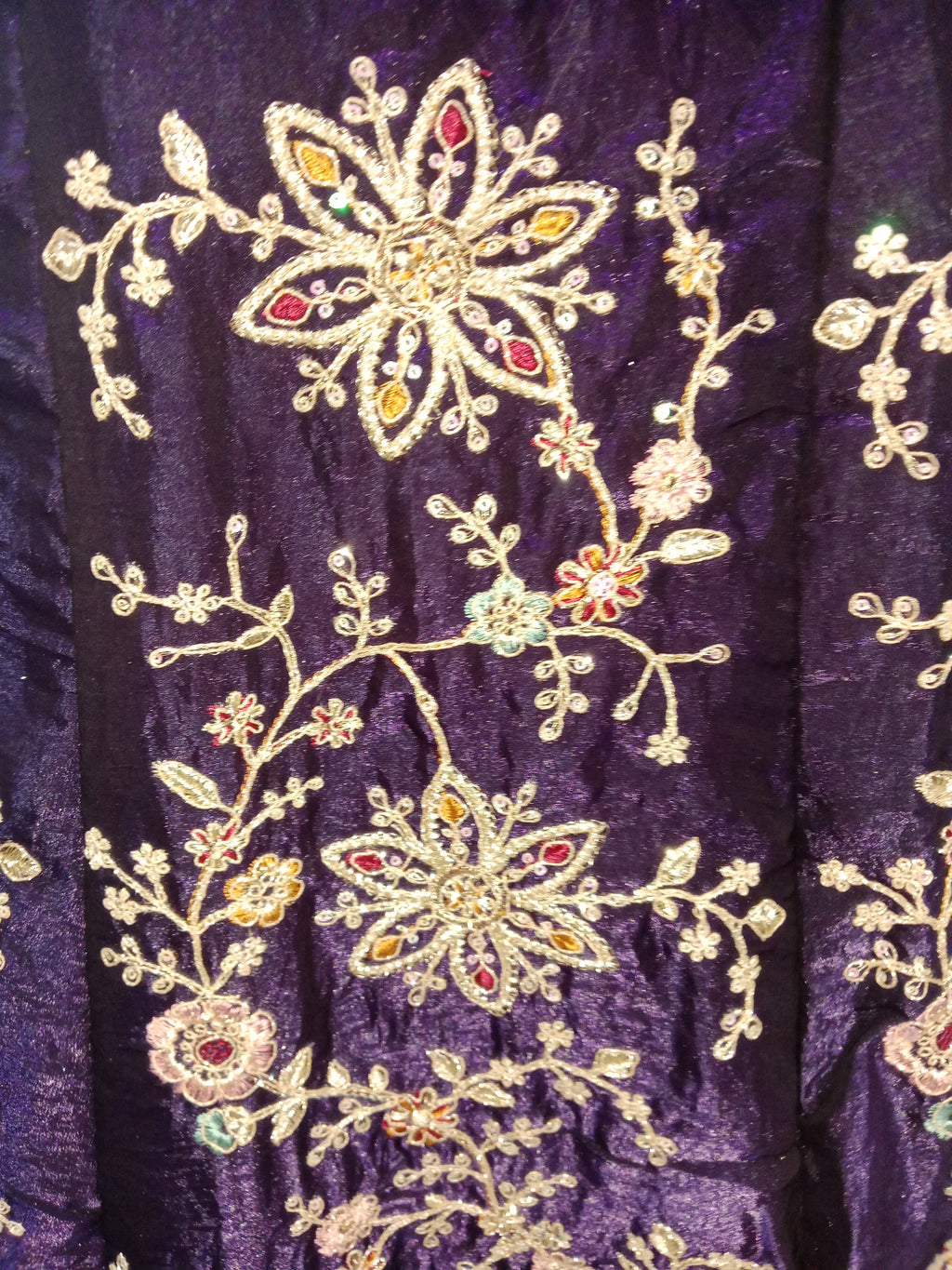 DEEP PURPLE VELVET LEHENGA