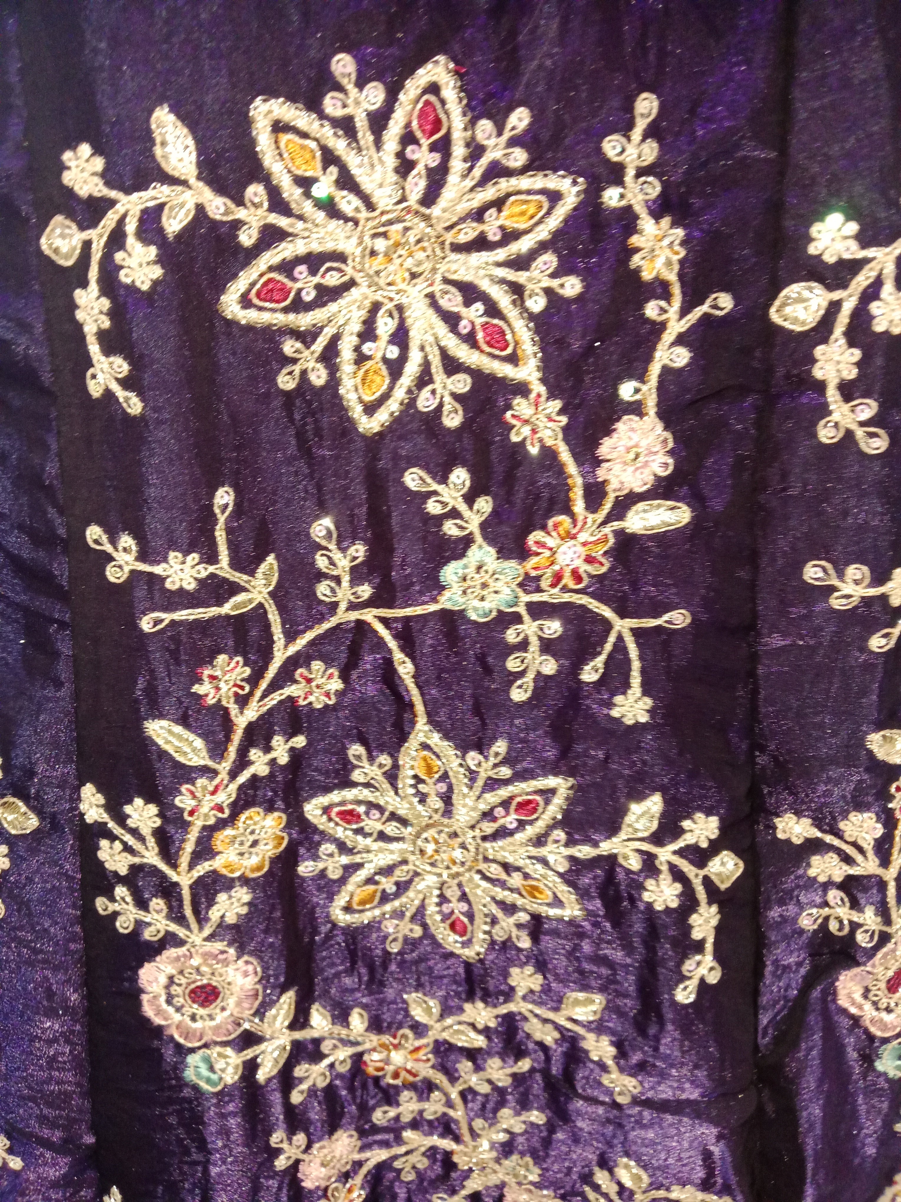 DEEP PURPLE VELVET LEHENGA