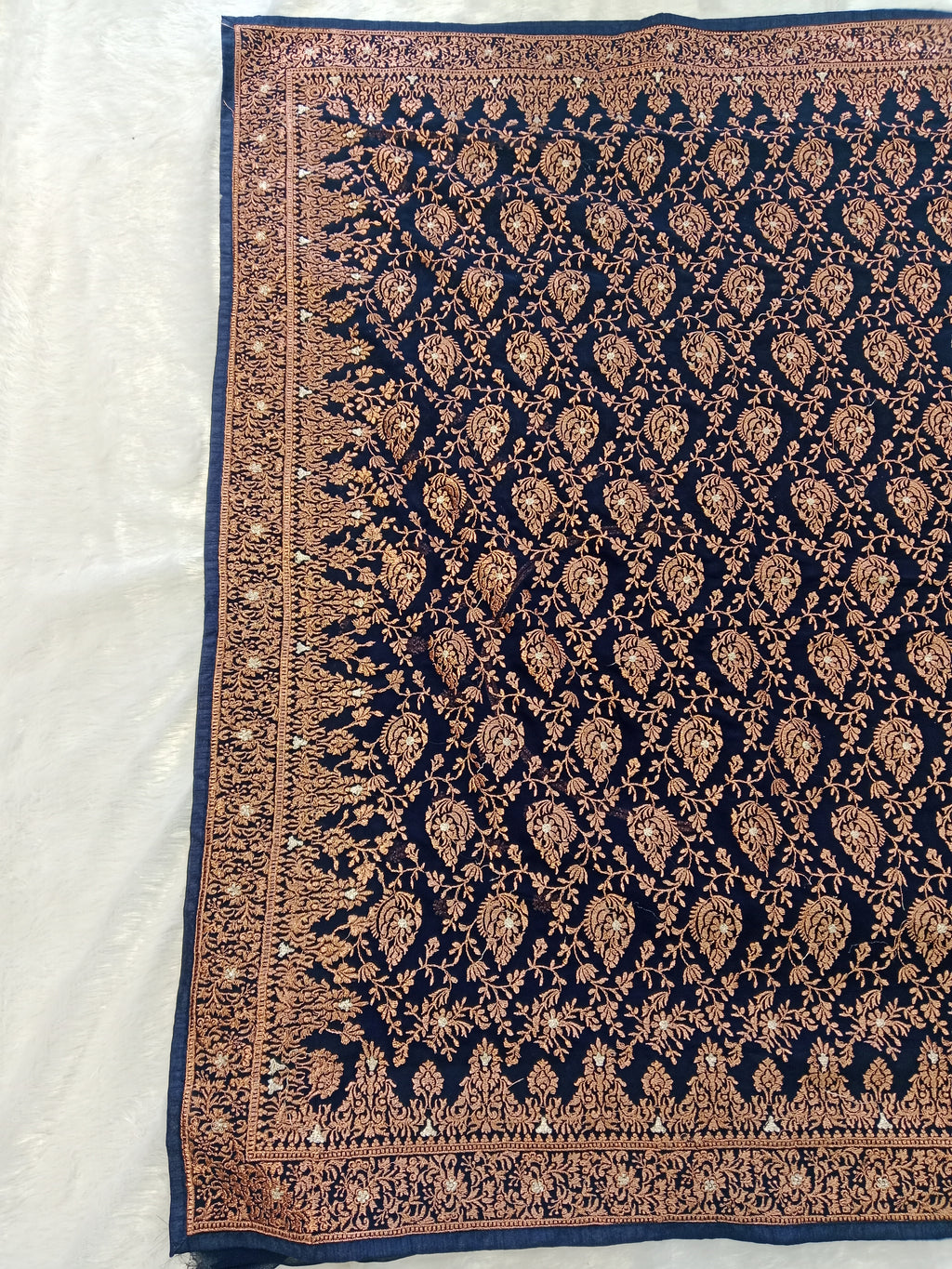 NAVY  COPPER BANARASI SAREE