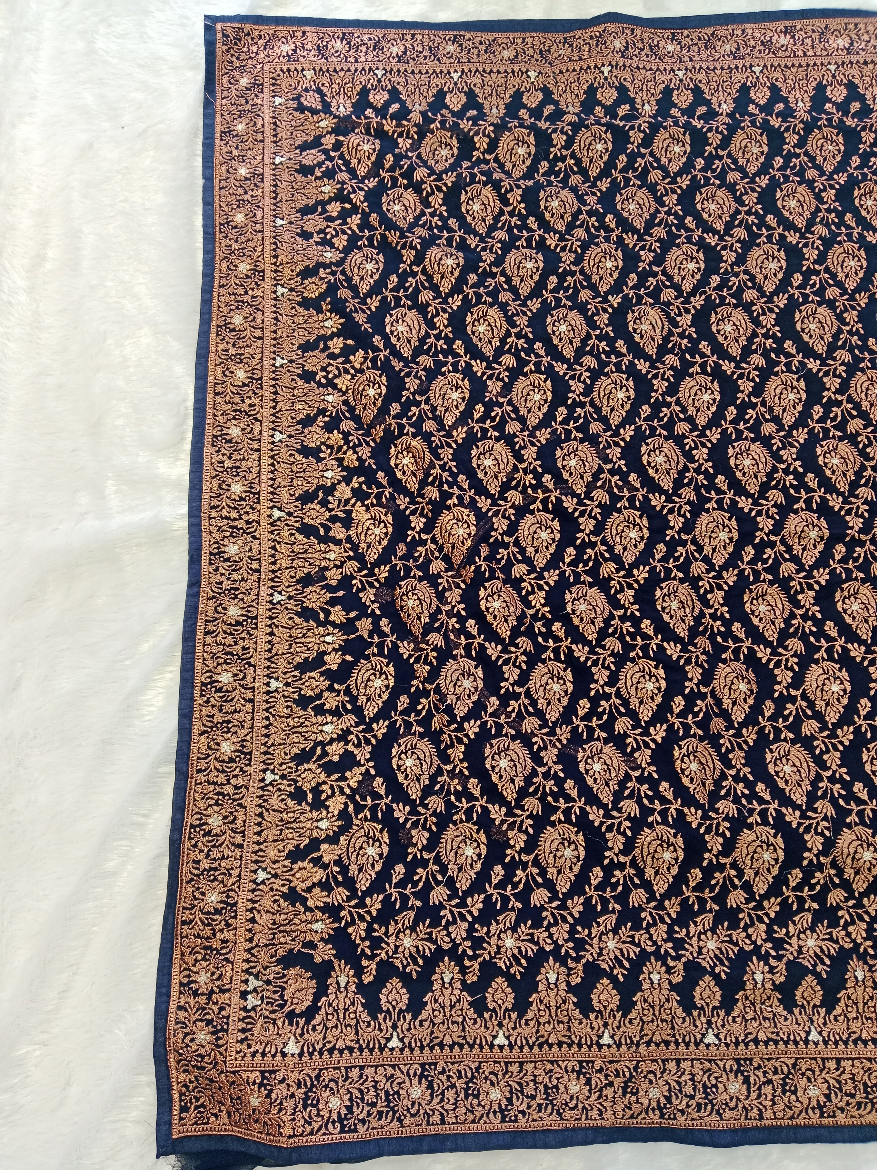 NAVY  COPPER BANARASI SAREE