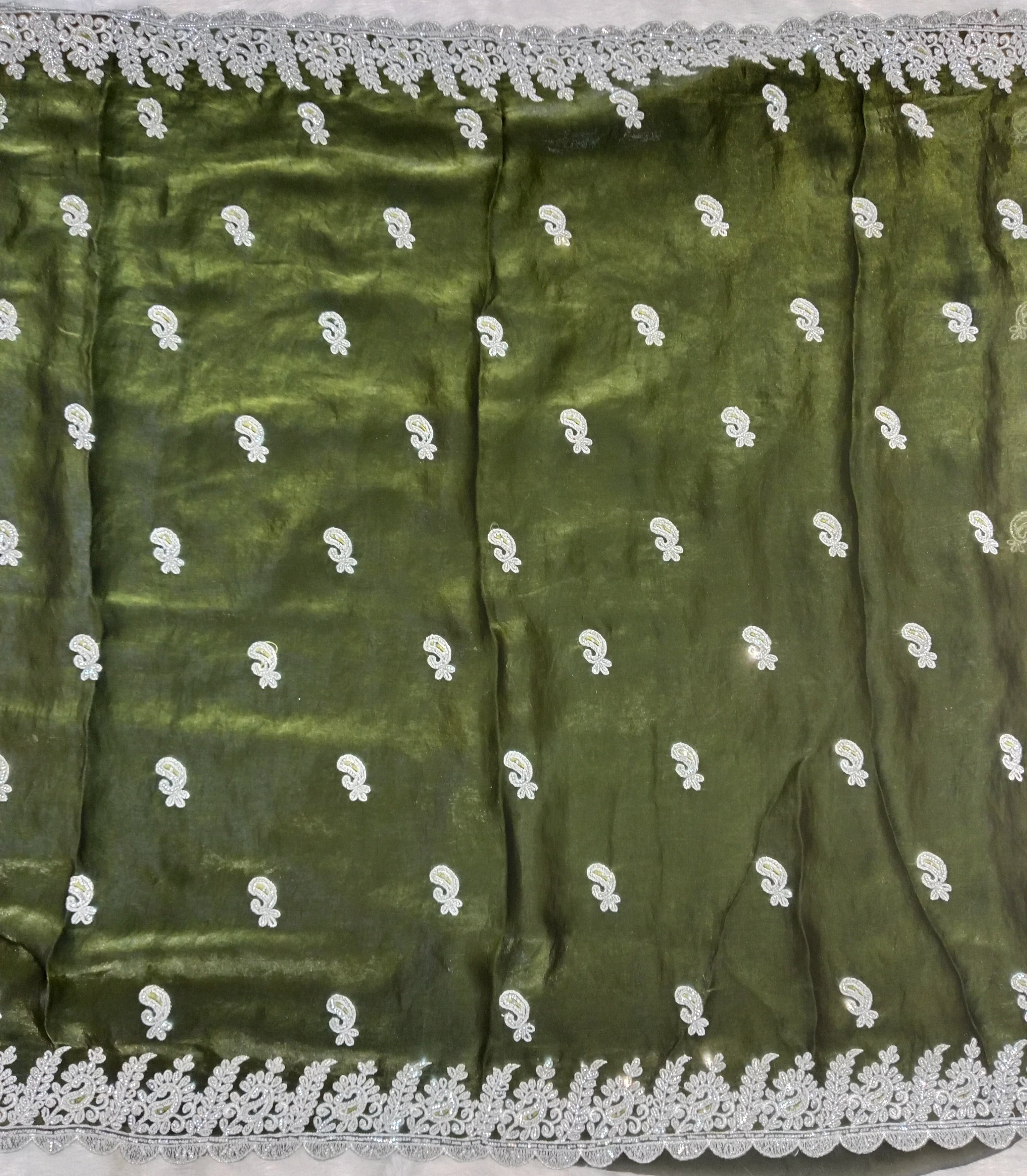 BOTTLE GREEN SAREE