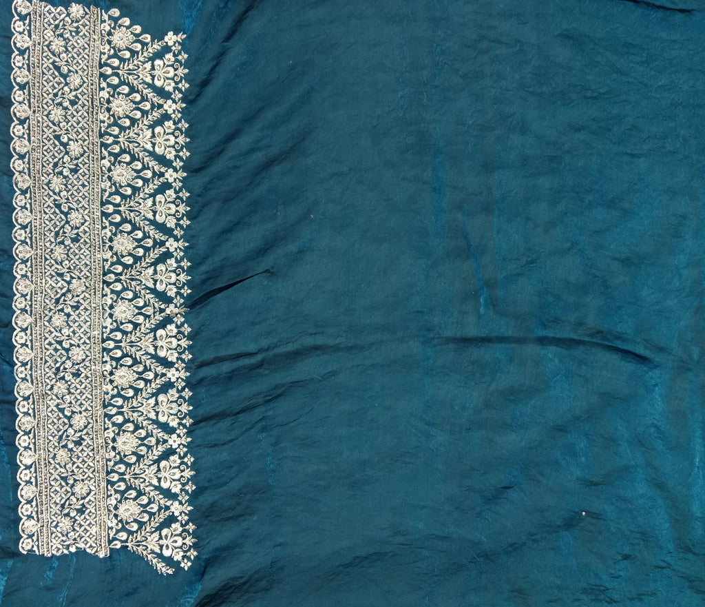 NAVY BLUE/PEACOCK BLUE GEORGETTE SAREE