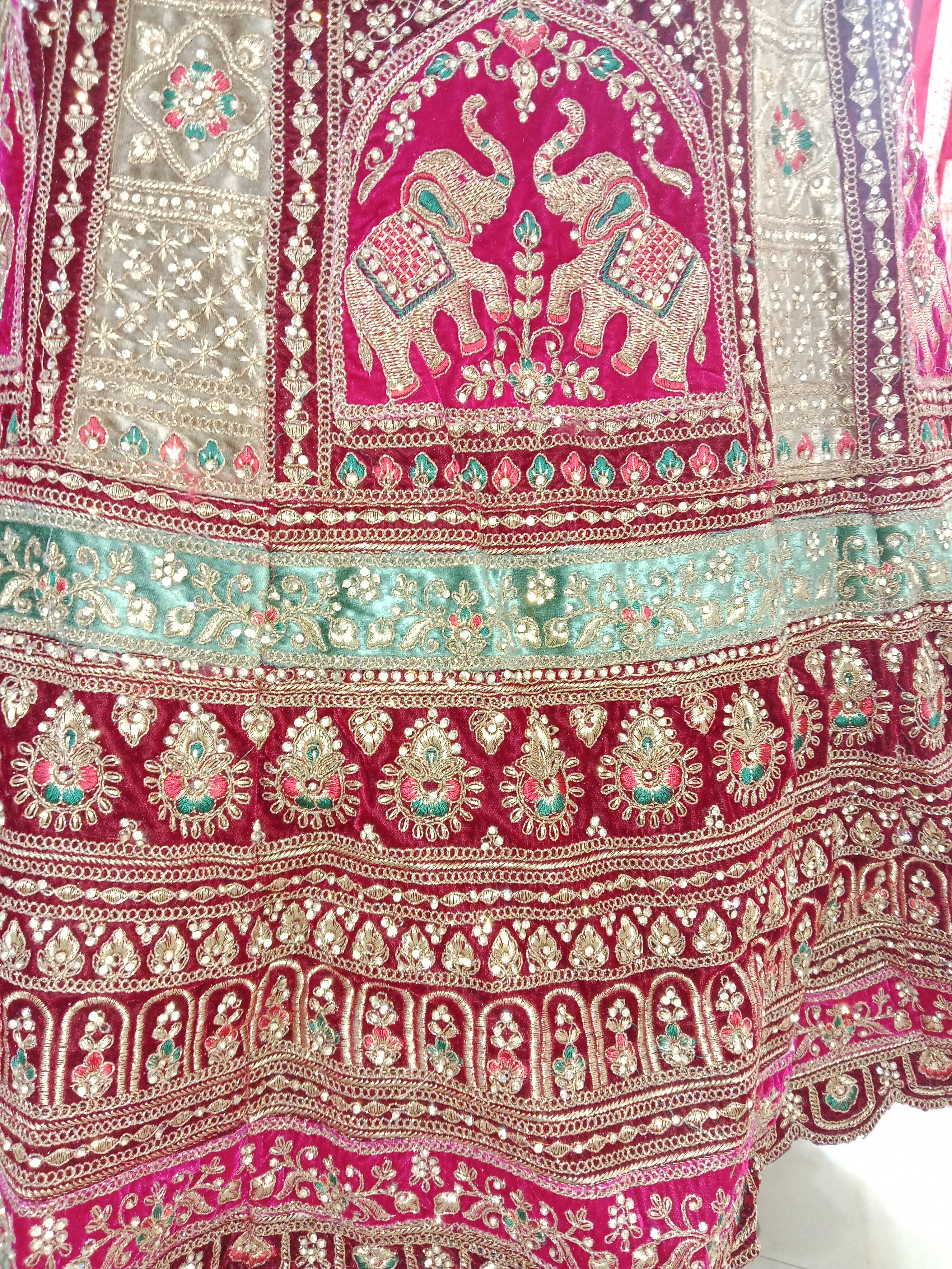 WINE MAROON ROYAL VELVET LEHENGA