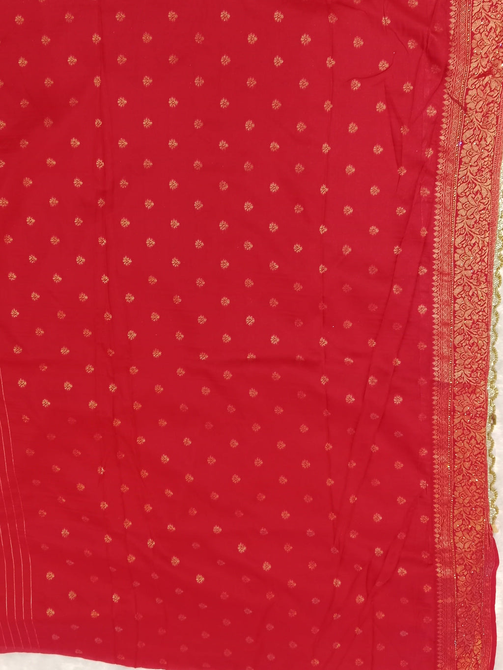 CLASSIC RED BANARASI SILK SAREE WITH GOLD ZARI