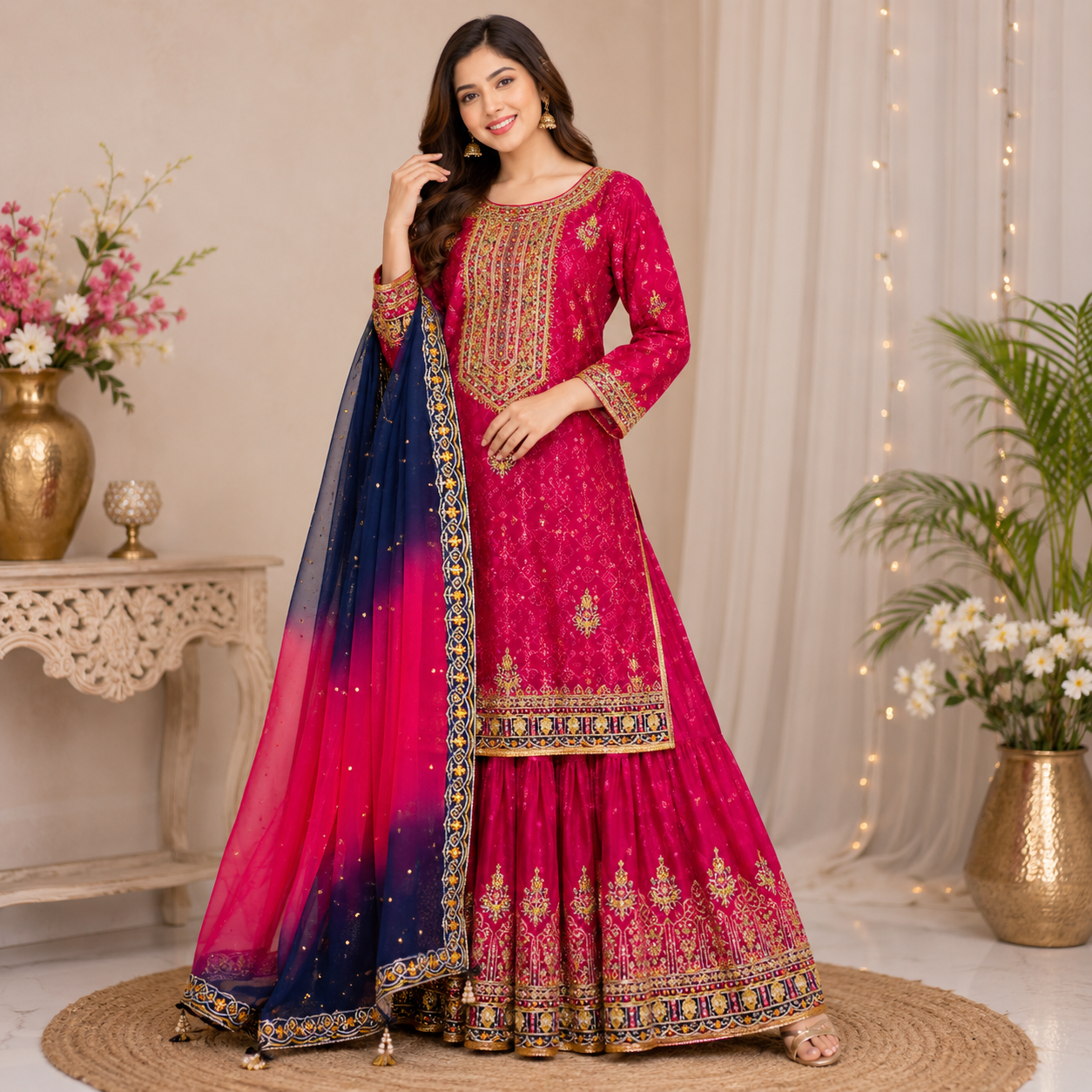 FUCHSIA PINK SHARARA