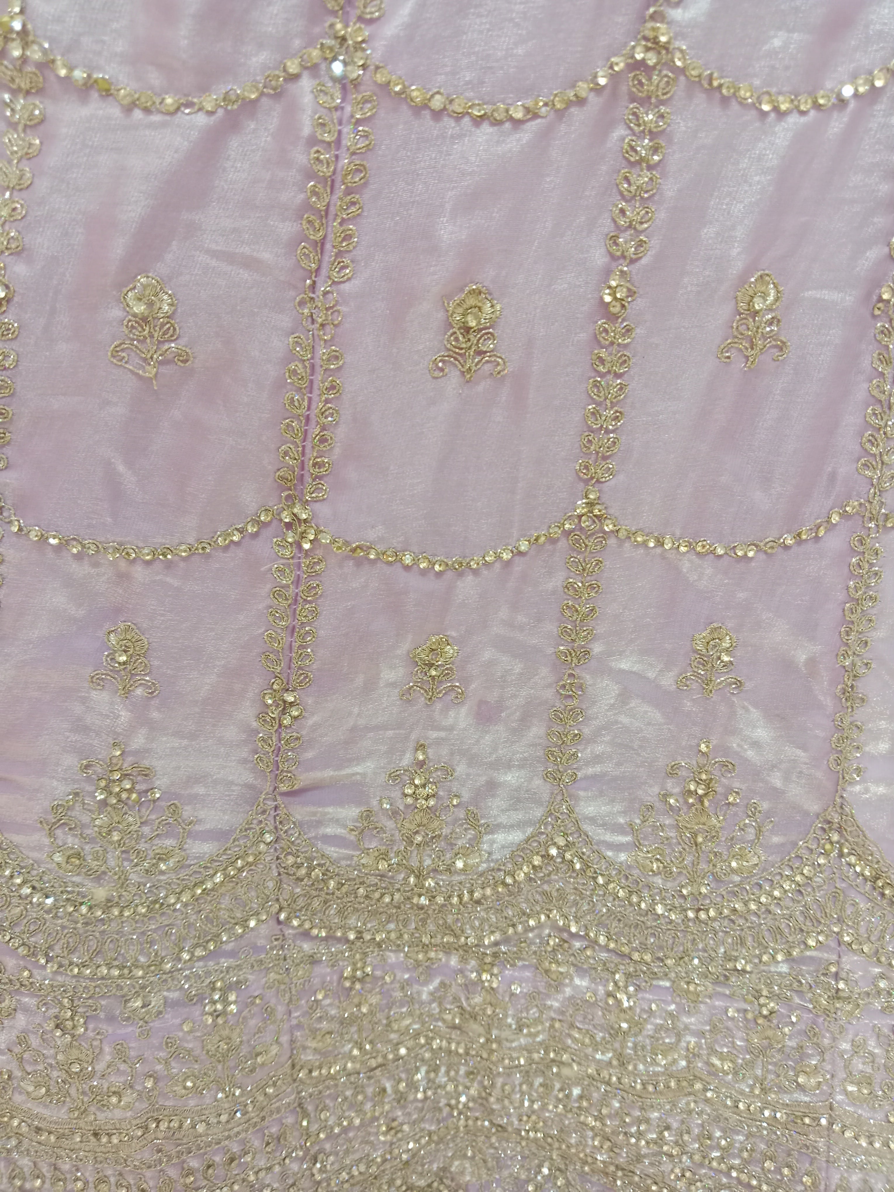LAVENDER LEHENGA WITH GOLD SCALLOP EMBROIDERY