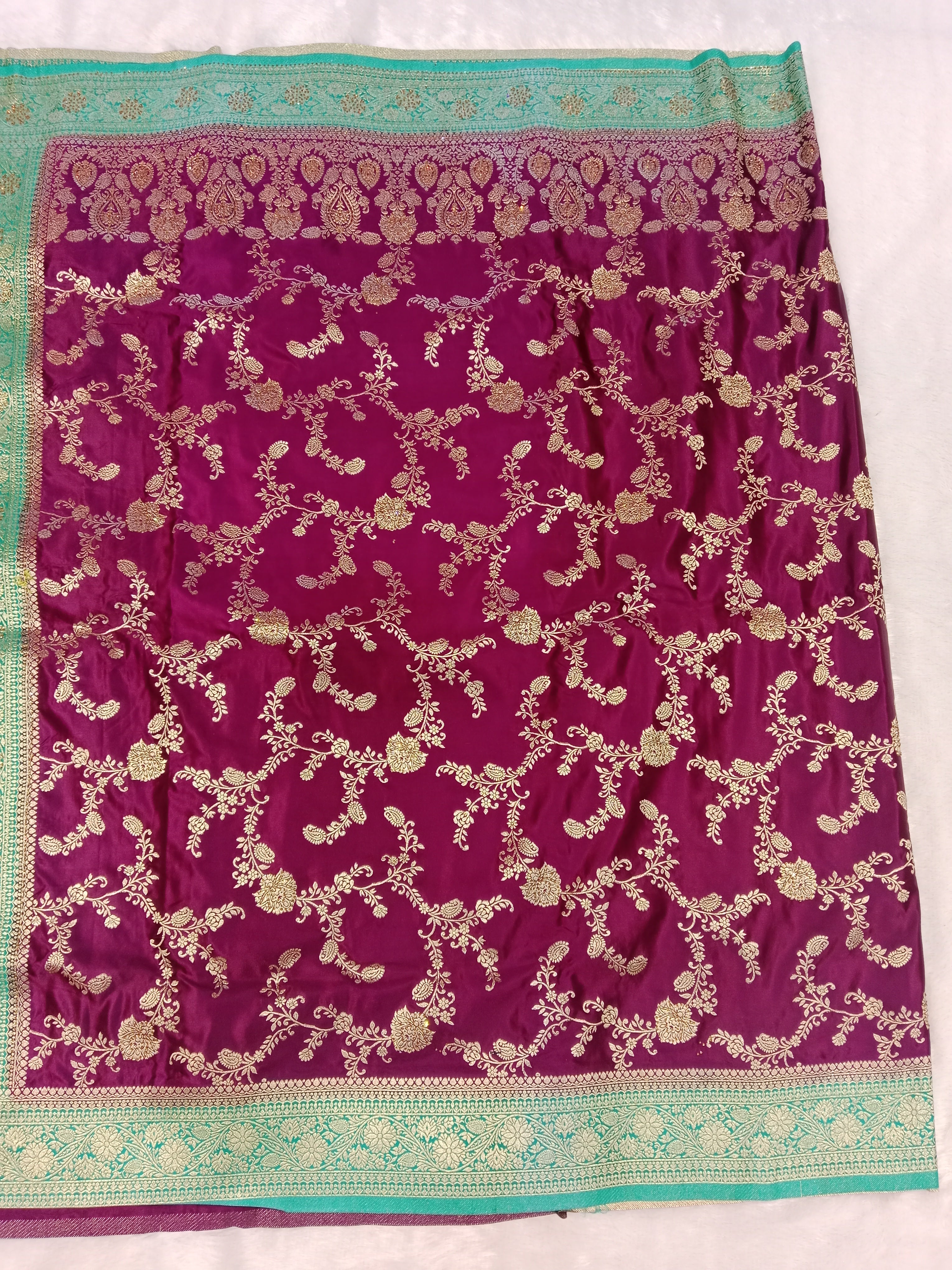 MAGENTA TEAL BANARASI SILK SAREE