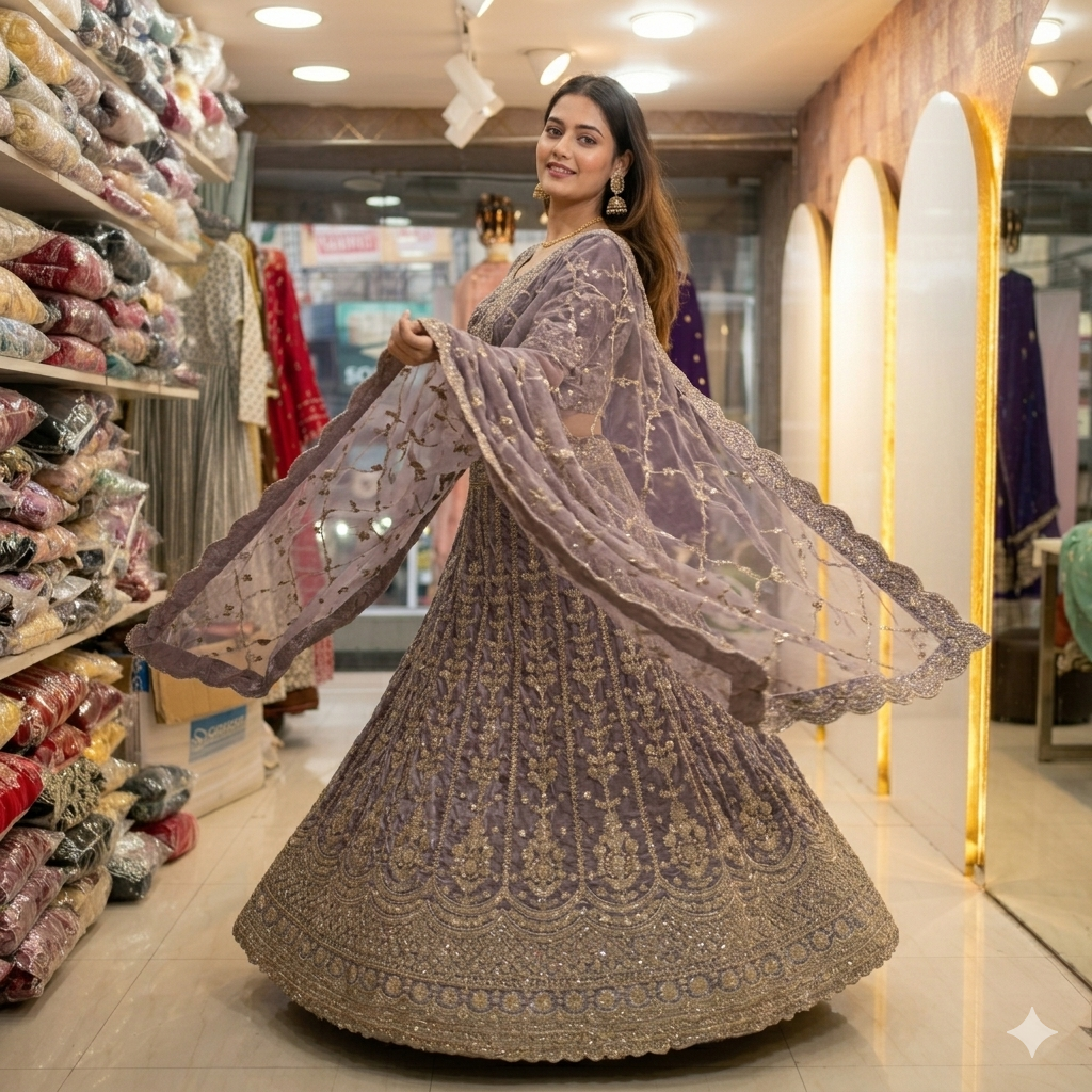 DUSTY LAVENDER LEHENGA