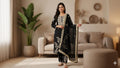 BLACK WITH IVORY THREAD KURTI SET