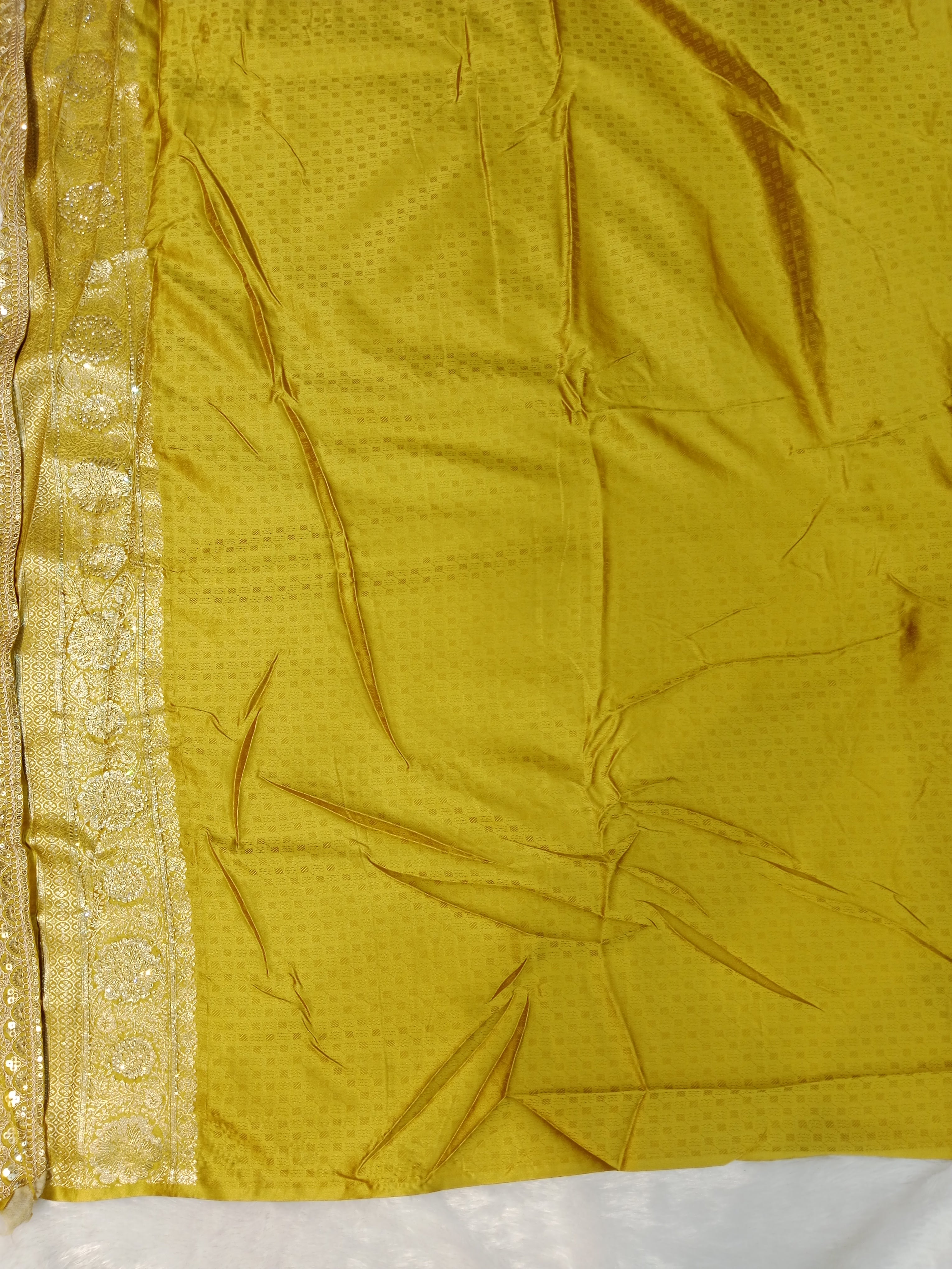 MUSTARD YELLOW BANARASI SILK SAREE