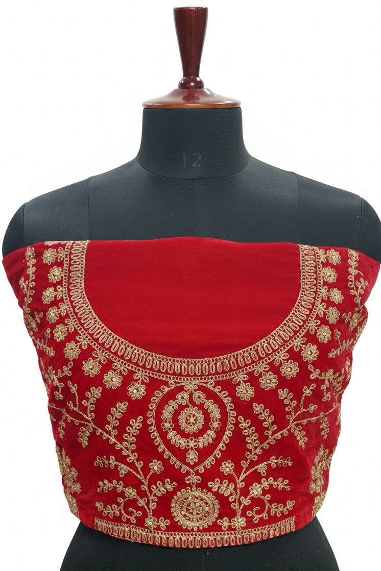 RED LEHENGA WITH HEAVY GOLD ZARI