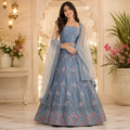 DUSTY BLUE  QUEENS CHOICE LEHENGA