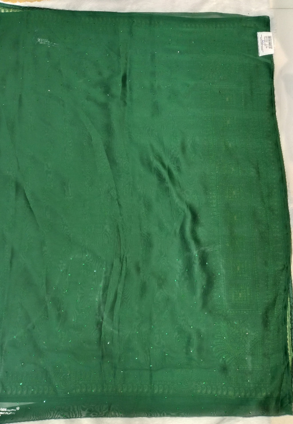 BOTTLE GREEN COTTON SAREE