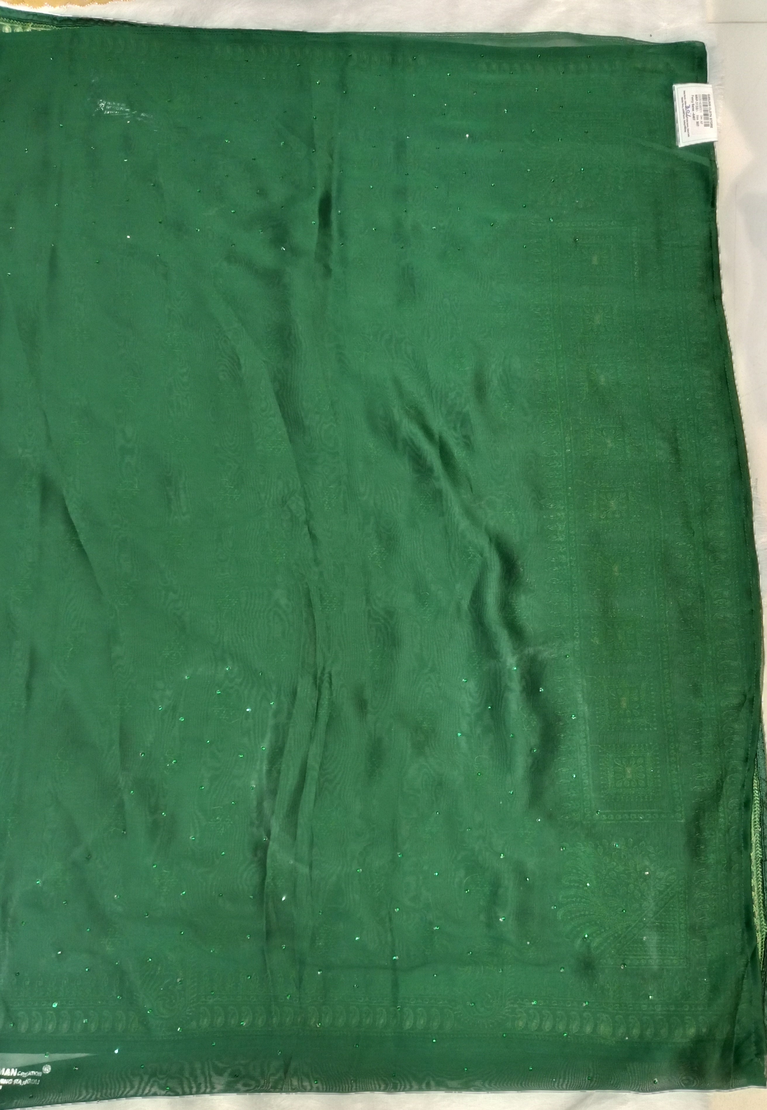 BOTTLE GREEN COTTON SAREE